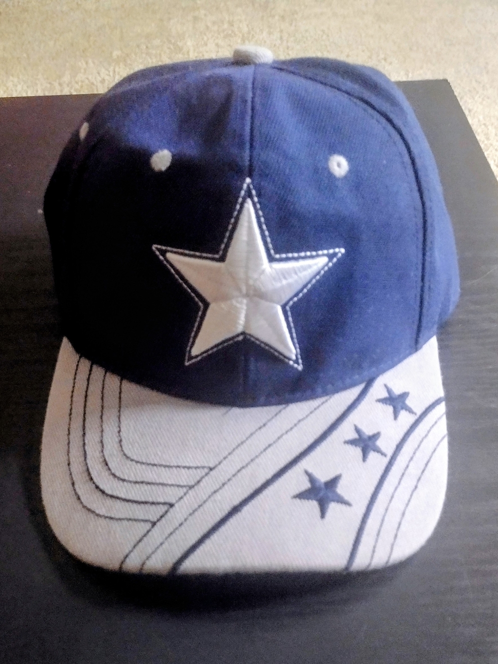 Navy and White Star Baseball Cap - $8